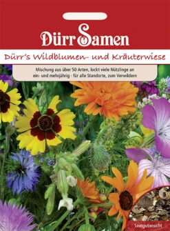 Wildblumen- Und Kräuterwiese Mit Gräsern 125m² | Blumenwiese Von Dürr Samen