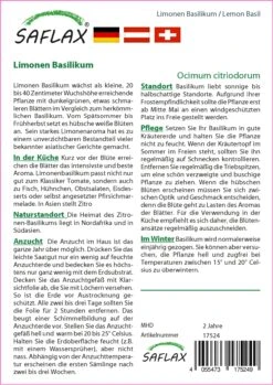 Saat Wunder Verkäufe -Saat Wunder Verkäufe 535690 Limonen Basilikum 17524 sa 1