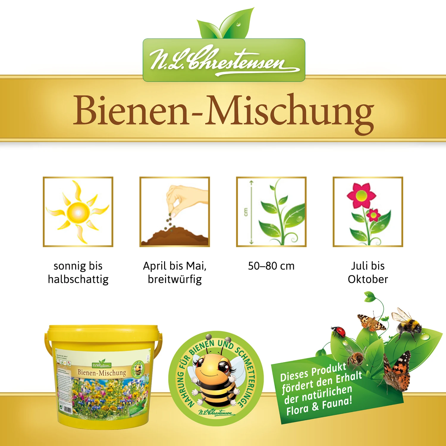 Bienen - Mischung Im 5 L Eimer | Bienenwiese Von N.L. Chrestensen 1 Bienen - Mischung Im 5 L Eimer | Bienenwiese Von N.L. Chrestensen