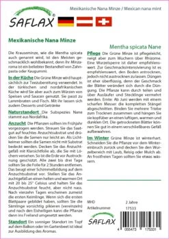 Saat Wunder Verkäufe 26 Mexikanische Nana Minze | Minzesamen Von Saflax