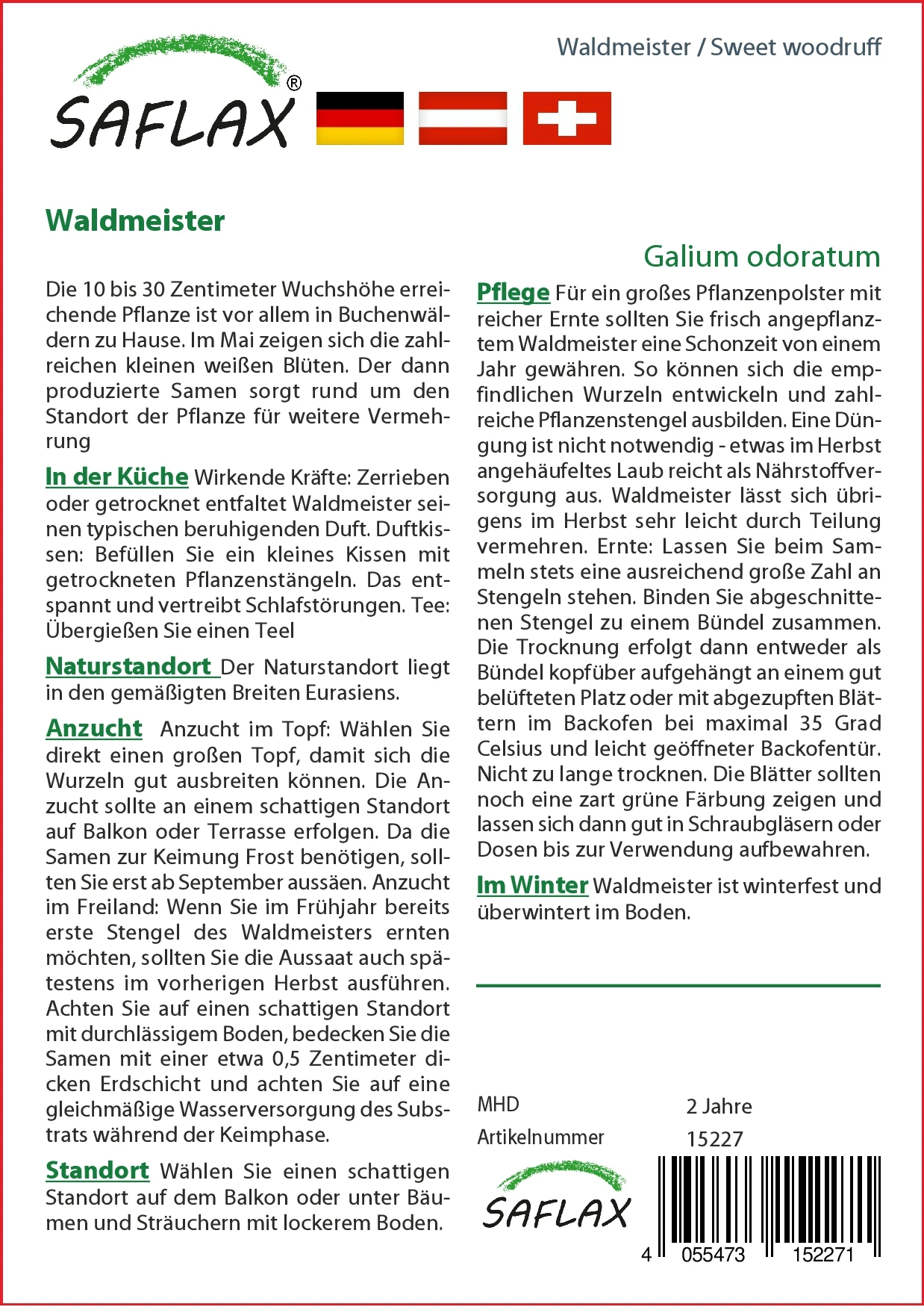 Waldmeister | Waldmeistersamen Von Saflax 1 Waldmeister | Waldmeistersamen Von Saflax