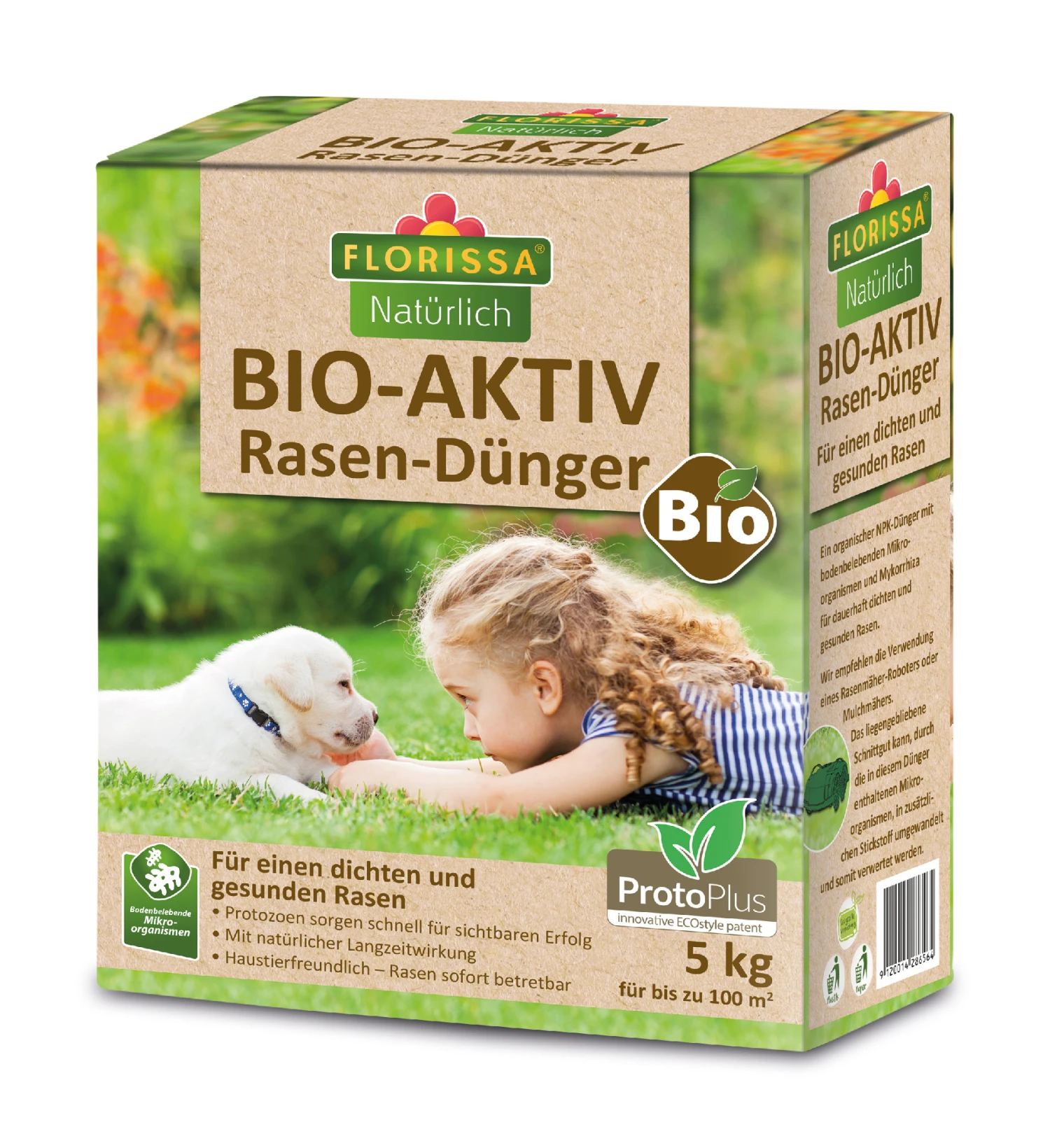 BIO-AKTIV Rasen-Dünger Mit ProtoPlus (5 Kg) | BIO Rasendünger Von Florissa 1 BIO-AKTIV Rasen-Dünger Mit ProtoPlus (5 Kg) | BIO Rasendünger Von Florissa