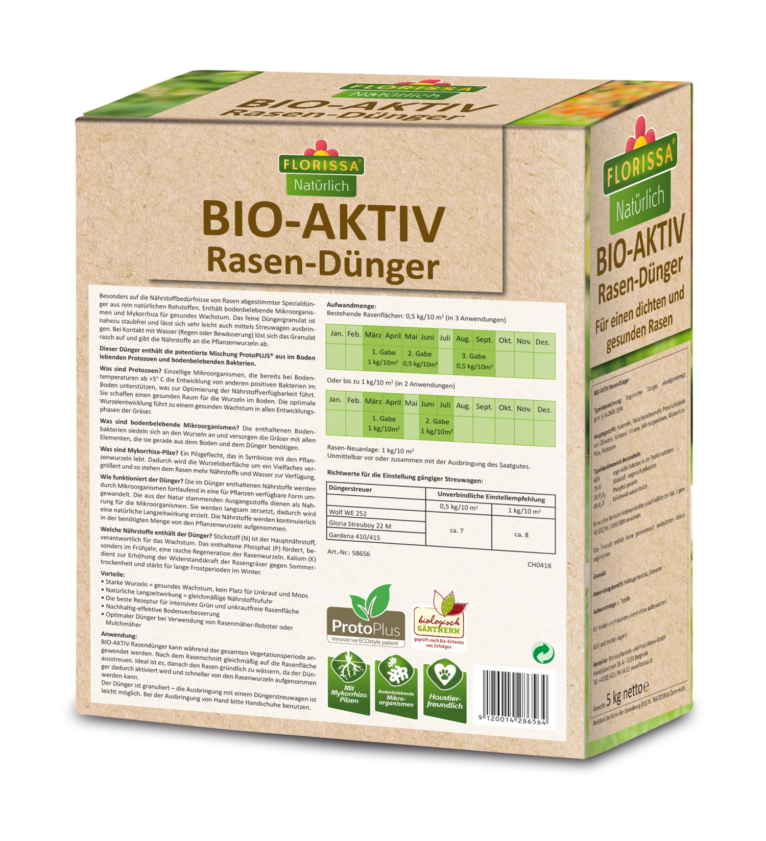 BIO-AKTIV Rasen-Dünger Mit ProtoPlus (5 Kg) | BIO Rasendünger Von Florissa 2 BIO-AKTIV Rasen-Dünger Mit ProtoPlus (5 Kg) | BIO Rasendünger Von Florissa – Bild 2