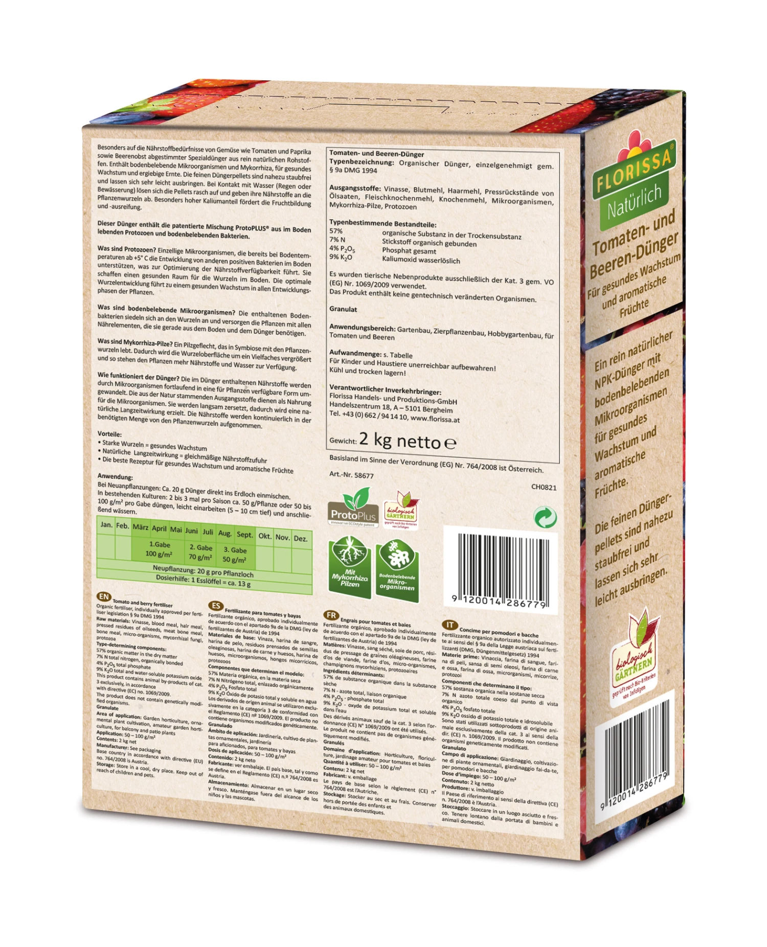 Tomaten- Und Beeren-Dünger ProtoPlus (2 Kg) | BIO Dünger Von Florissa 1 Tomaten- Und Beeren-Dünger ProtoPlus (2 Kg) | BIO Dünger Von Florissa