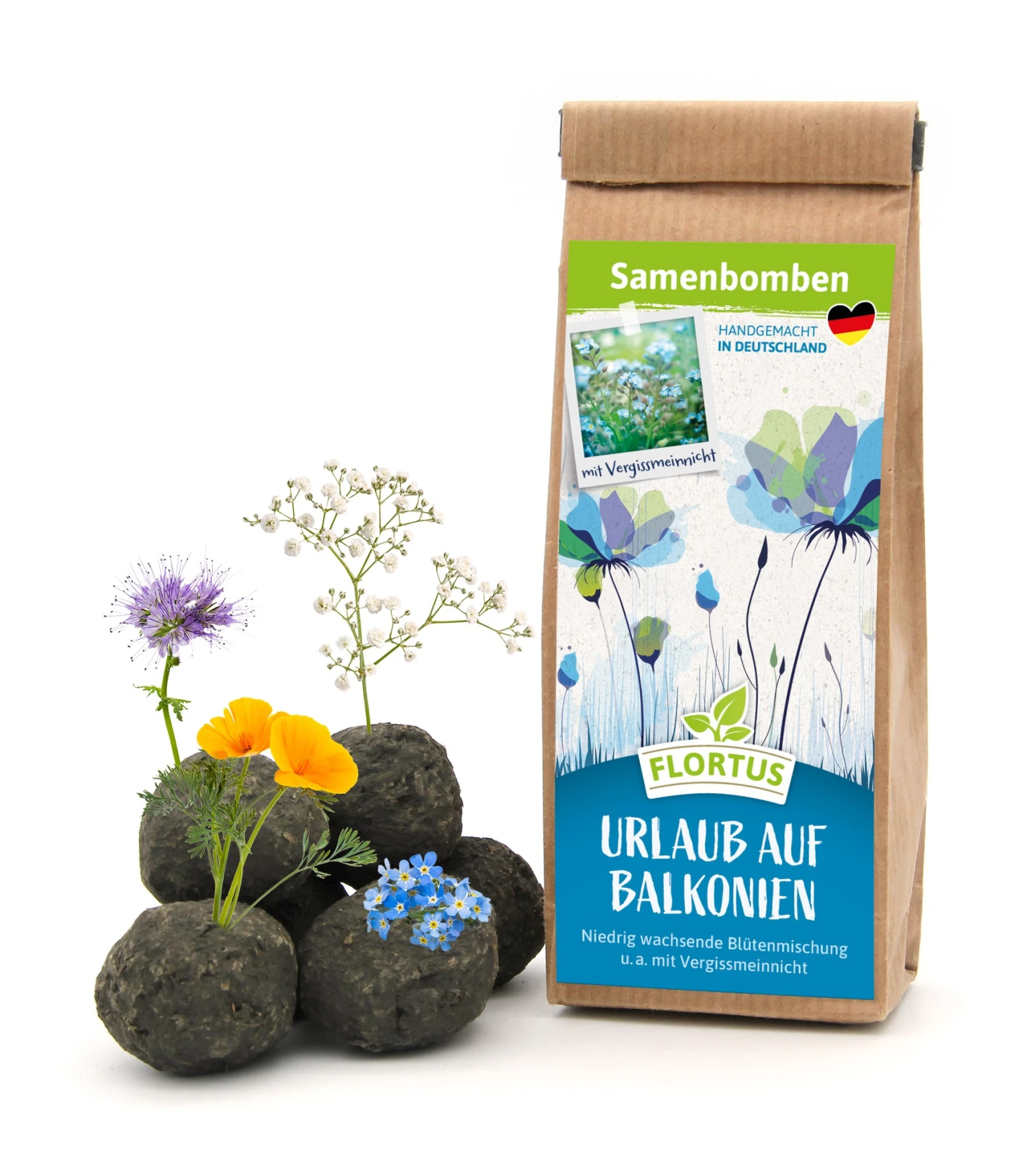 Samenbomben Urlaub Auf Balkonien (6 Stück) | Blumensamenmischung Von FLORTUS 1 Samenbomben Urlaub Auf Balkonien (6 Stück) | Blumensamenmischung Von FLORTUS